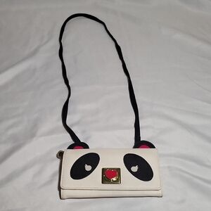 Betsey Johnson Crossbody Envelope Panda Purse Floral Inside